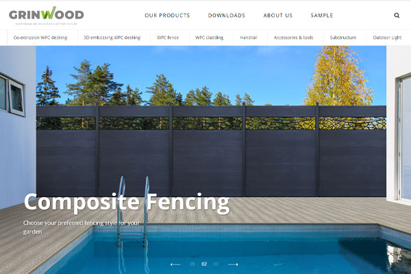 格林特木塑，Grinwood WPC Material Co.,Ltd.，外貿(mào)公司網(wǎng)站設(shè)計(jì)